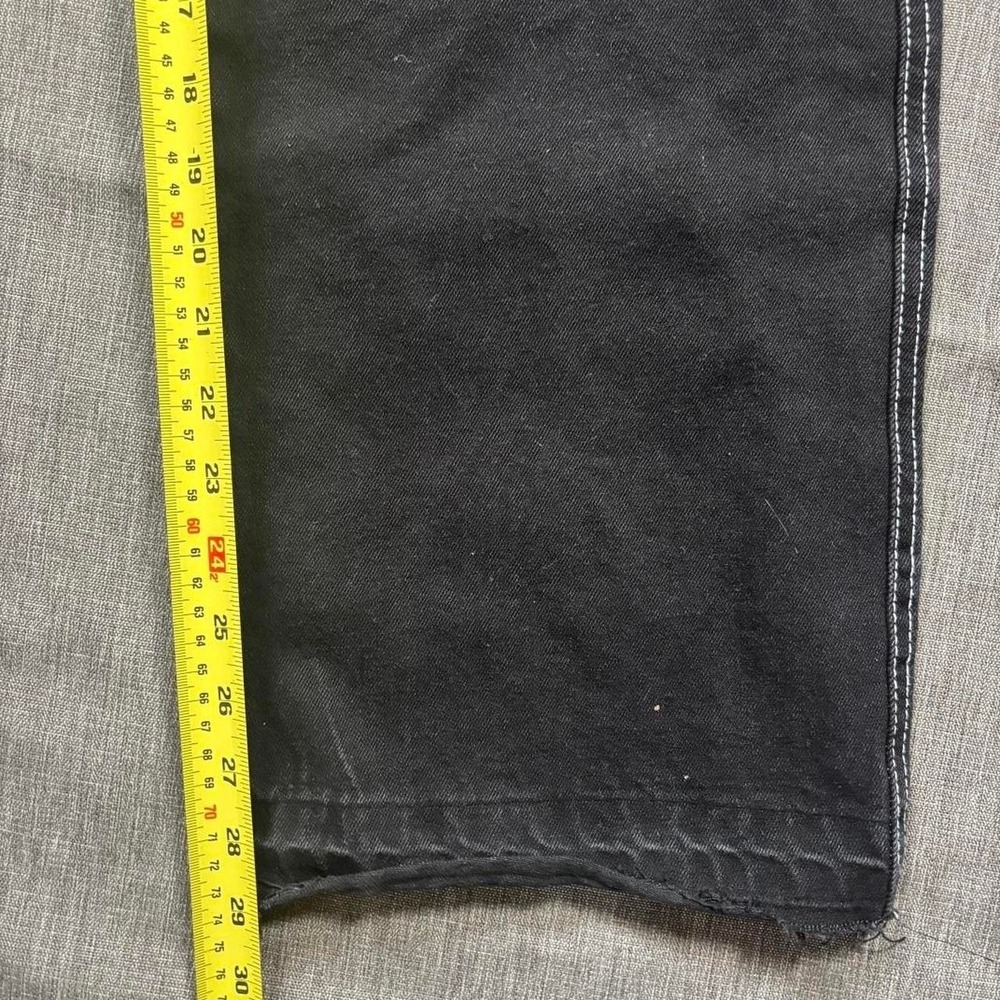 Ardene baggy black cargo pants with white stitching - 7 - Picture 6 of 7